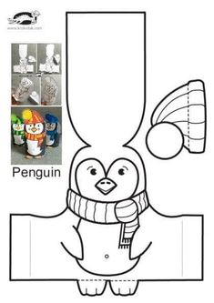 the penguin is wearing a scarf and holding an ice cream cone in his hand, while standing