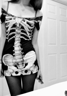 Styl Goth, Skeleton Dress, Scene Girl, Diesel Punk, Rocker Girl, Skeleton Costume, Emo Outfits, Psychobilly, Emo Fashion