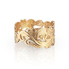 "My \"Summer Ring\" is one of my favorite designs. Lovers of vintage style jewelry are sure to appreciate this amazing, one of a kind, Art Nouveau design on this filigree broad band ring. Definitely a unique and romantic engagement ring. Comes in yellow, white or rose gold This amazing ring would also be a beautiful Valentine's Day gift. Costumers' Reviews abut this ring : ------------------------------------------------ ♥  As pictured, true to size. Excellent quality. Gorgeous workmanship. ♥ He Vintage Style Wedding Rings, Engagement Rings Romantic, Filigree Wedding Ring, Unique Bridal Jewelry, Best Gift For Wife, Art Nouveau Ring, Vintage Wedding Jewelry, Wedding Bands For Her, Wedding Ring For Her