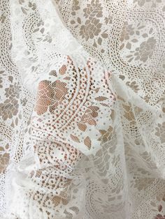 Unique design boho and beach wedding lace fabric in 3 meters long Both sides are same scalloped as you can see from picture Gorgeous for wedding gown, bridal dress, haute couture , bridal accessories Width is about 150cm , this lace is cut at 3 metrs per one piece, no longer is available . One piece is 575g at net weight, shipping cost apply accordingly . my shop link: http://www.etsy.com/shop/lacetime ------------------------------------------------------ --------------------------------------- White Cotton Lace In Bohemian Style, Bohemian White Cotton Lace, Bohemian Lace For Wedding, White Cotton Lace For Wedding, White Lace For Wedding, Bohemian Lace Patchwork For Wedding, Bohemian Scalloped Lace In Cream, Bohemian Cream Scalloped Lace, Scalloped Cotton Lace For Wedding