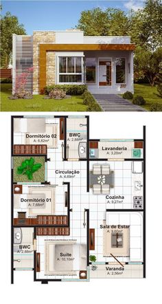 the floor plan for a small house with two bedroom and an attached bathroom, which is also