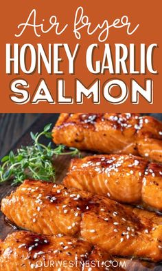 Crispy air fryer honey garlic salmon. Honey Garlic Salmon Air Fryer, Garlic Air Fryer, Salmon Marinade Recipes, Salmon In Air Fryer, Easy Salmon Dinner, Salmon Air Fryer, Best Salmon Recipes, Air Fryer Recipes Salmon, Slow Cooker Salmon