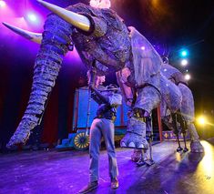 an elephant statue is on display at the circus