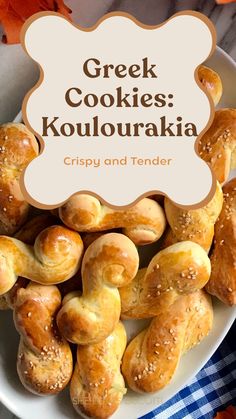 A tray of Greek cookies. Greek Easter Cookies Recipes, Greek Snacks Appetizers, Greek Cookie Recipes, Koulourakia Recipe Greek Cookies, Greek Easter Desserts, Greek Easter Cookies, Greek Cookies Koulourakia, Greek Desserts Authentic, Greek Cookies Recipes