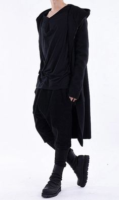 Oversized Cotton Techwear Hoodie, Oversized Cotton Hoodie In Techwear Style, Baggy Cotton Hooded Outerwear, Baggy Black Long Sleeve Hoodie, Black Baggy Long Sleeve Hoodie, Relaxed Fit Techwear Hoodie With Long Sleeves, Black Relaxed Fit Cotton Outerwear, Relaxed Fit Long Sleeve Techwear Hoodie, Black Baggy Long Sleeve Outerwear