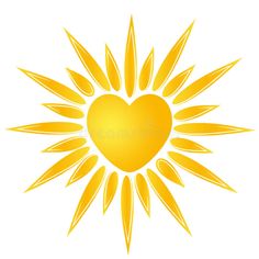 a heart shaped sunburst on a white background royalty illustration