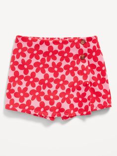 elasticized back waist decorative button front easy pull-on style sits at waist relaxed fit through hip and thigh hits mid-thighmachine wash according to the care instruction label Toddler Boys, For Girls, Old Navy, Relaxed Fit, Plus Size, Navy, Pink, Clothes