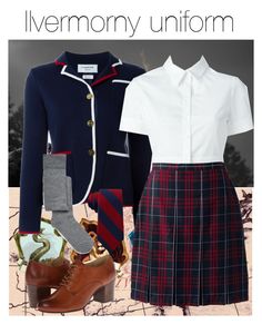 Ilvermorny uniform by ravenclawchick852 on Polyvore featuring polyvore, fashion, style, Alexander McQueen, Thom Browne, Lands' End, ASOS, Frye, Tommy Hilfiger and clothing Hogwarts Fashion, Uniform Costume, Character Inspired Outfits, Fandom Fashion, Harry Potter Room, Fandom Outfits