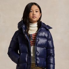 This jacket features a water-repellent shell 650-fill-power down and a snap-off hood for added protection on chilly rainy days. Our embroidered Pony adds a signature finish. Jacket For Girls, Ralph Lauren Jacket, Winter Coats, Ralph Lauren Home, Animal Welfare, Duck Down, Girls Jacket, Rainy Days, Girls Shopping