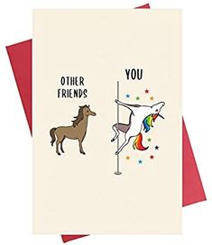 a card with an image of a unicorn on a pole and the words, you are 60