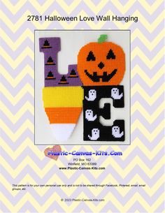 the halloween love wall hanging pattern is shown