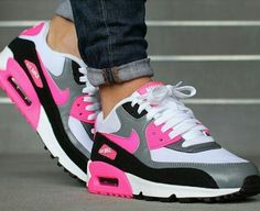 Nice Black Shoes, Air Max 90 Pink, Nike Air Max Pink, Nike Shoes Women Fashion, Black Shoes Men, Nike Air Shoes, Cute Nike Shoes, Cute Sneakers, Fresh Shoes