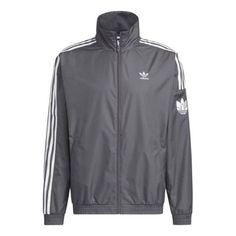 adidas Originals Retro Trefoil Jacket Asia Sizing 'Grey White' JI7533 Adidas Jacket Outfit, Limited Edition Sneakers, Apparel Shop, Sports Sneakers, Grey Adidas, Sport Sneakers, Gray Jacket, Jacket Outfits, Adidas Jacket