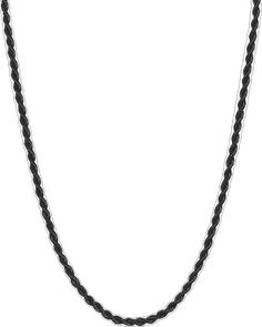 Black Link Necklace With Adjustable Chain, Black Rope Chain Necklace As Gift, Black Rope Chain Necklace For Gift, Black Stainless Steel Chain Necklace With Adjustable Chain, Minimalist Black Cable Chain Necklace, Black Link Stainless Steel Necklaces, Black Stainless Steel Chain Necklace With Lobster Clasp, Black Stainless Steel Necklace With Lobster Clasp, Black Stainless Steel Cable Chain Necklace