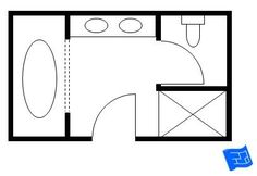 the floor plan for a bedroom with a bed, desk and closet in one room