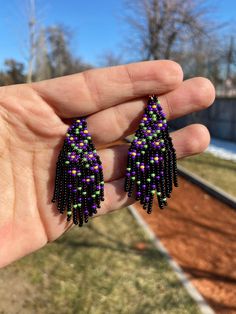 Bows Diy Ribbon, Beaded Fringe Earrings, Bows Diy, Earrings Chandelier, Earrings Colorful, Diy Ribbon, Diy Bow, Beaded Fringe, Seed Bead Earrings