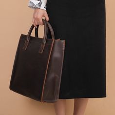 Free U.S. shipping. Style: Vintage , color:Brown, suite for season：Spring, Summer, Autumn, Winter ，Anniversary, Work, Material Genuine Leather, Dark Brown Leather Laptop Handbag Business Tote Bags Brown Bags With Leather Handles For Workwear, Brown Leather Box Bag For Fall, Brown Tote Briefcase For Work, Brown Tote Briefcase, Brown Business Satchel With Handles, Brown Tote Briefcase For Daily Use, Business Brown Box Bag With Top Carry Handle, Everyday Square Brown Briefcase, Everyday Brown Square Briefcase