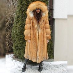 Luxury Women Real Red Fox Fur Coat Natural Full Pelt Hood Long Winter Overcoat | eBay Red Fox Fur Coat, Winter Overcoat, Fur Coat Vintage, Fox Fur Coat, Vintage Fur, Long Winter, Red Fox, Real Fur, Fox Fur