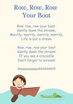 Introducing our enchanting 'Row Row Row Your Boat' Kids Nursery Rhyme Poster! Sail away into a world of musical adventure with this whimsical wall art. Featuring charming illustrations and the beloved lyrics of the classic nursery rhyme, this poster is a delightful addition to your child's room. Spark their imagination, encourage sing-alongs, and let their dreams set sail as they journey down the imaginary river. Bring the magic of 'Row Row Row Your Boat' to life with this captivating poster, de Gender Of Animals, Nursery Rhyme Art, Nursery Rhymes Poems, Old Nursery Rhymes, Nursery Rhymes Lyrics, Row Row Row Your Boat, Nursery Songs, Songs For Toddlers, Row Row Your Boat