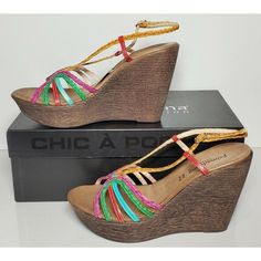 Primadonna Collection Women's Euro Sized These Shoes Are Sizes In Euro Sizes Only Platform Sandals With Multicolor Leather Strappy Design. Operational Buckle At Ankle For A Custom Fit. Wedge Heel For Comfort And Padded Insole. Texturized Bottom Of Shoe. Heels Are Approximately 4 Inches Color : Brown / Fushia, Green, Blue, Yellow, Red Side Buckle New In Box Your Shoes Will Be Shipped Same Day As Payment Or Next Business Day Pit1 Multicolor Sandals With Heel Strap For Spring, Multicolor Leather Wedge Sandals For Summer, Multicolor Sandals With Heel Strap For Summer, Chic Pink Sandals With Cushioned Footbed, Trendy Multicolor Sandals With Heel Strap, Multicolor Heel Strap Sandals For Summer, Chic Multicolor Wedge Sandals For Spring, Chic Multicolor Spring Sandals, Multicolor Sandals With Heel Strap For Vacation