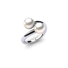 Two beautiful pearls are complemented by a sleek design and 14K gold; perfect for daytime or evening wear. Metal: 14K white gold Pearl Quality: 2 True AAA, South Sea cultured saltwater, excellent luster white, 8.00 mm Band Width: 2mm Edelweiss Jewelry, White Pearl Ring, Custom Wedding Band, Perfect Engagement Ring, Gold Pearl, Silver Jewellery, Pearl Ring, White Pearl, Calgary