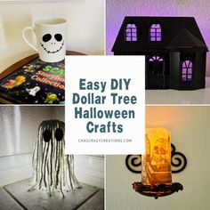 easy diy dollar tree halloween crafts for kids and adults to make with their own hands