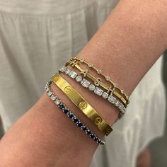 This bracelet does not disappoint! A stunner from a mile away, this mosaic bracelet packs a lot of punch! This item is not eligible for promotions or discounts. Pretty Stacks, Future Accessories, Round Mosaic, Bracelet Pack, Instagram Men, Jewelry Inspo, Custom Engagement Ring, Jewelry Case, Pretty Jewellery