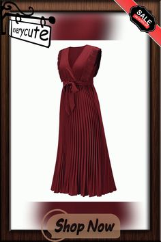 Wine Red Chiffon Ruffle Sleeve Pleated Maxi Dress Red Chiffon, Pleated Maxi Dress, Pleated Maxi, Chiffon Ruffle, Women Dresses, Wine Red, Maxi Dresses, Dresses Maxi, Chiffon