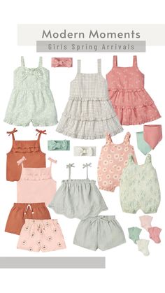 Modern Moments Girls Spring Arrivals - Walmart Finds Pose Idea, Walmart Finds, Summer 2025, Gerber Baby, Ruffle Tank Top, Gauze Dress, Diy Sewing Clothes, Sleeveless Rompers