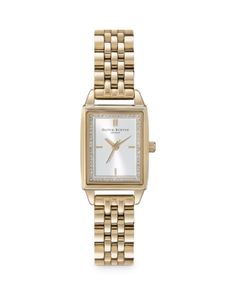 Olivia Burton Rectangle Bracelet Watch, 20.5mm Business Clothes, London Townhouse, Gold Watches Women, Rose Gold Watches, White Gold Bracelet, Classy Jewelry, Celestial Jewelry, Olivia Burton, Signature Jewelry