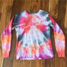 Vintage Looking, 90's, Nwot Tie-Dyed Crewneck Sweatshirt. Great For The Chilly Weather! Size: Small 4/6 Color: Pink / White / Coral / Grey Summer Pink Crew Neck Sweatshirt, Pink Crew Neck Sweatshirt For Summer, Pink Hand Dyed Cotton Top, Pink Casual Sweatshirt For Summer, Pink Washed Long Sleeve Sweatshirt, Pink Long Sleeve Washed Sweatshirt, Hand Dyed Multicolor Relaxed Fit Sweatshirt, Tie Dye Crew Neck Sweatshirt For Spring, Casual Multicolor Hand Dyed Sweatshirt