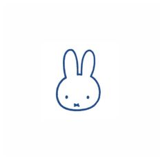 a blue bunny face on a white background