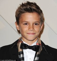 Best of both: The dapper 12-year-old seems to have inherited the best features from both his parents Nice Haircuts, Beckham Hair, Tan Skin Blonde Hair, Famous Hairstyles