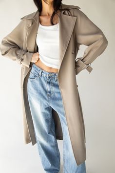 OVERSIZED TRENCH COAT Oversized Trench, Oversized Trench Coat, Vegan Leather Tote Bag, Oversized Jeans, Oak And Fort, Teal And Grey, Blazer And Shorts, Modern Lifestyle, Women's Coats & Jackets