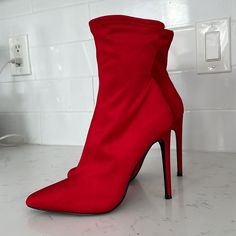 Beautiful Ankle Boots Fire Red Stretchy But With Firmness Nwot This Boots Are Good For Any Time And Any Occasion. They Are The Perfect Way To Uplift Any Outfit To The Next Level Steve Madden Red High Heels, Steve Madden Shoes, Red Fire, Shoes Heels Boots, Shoe Game, Steve Madden, Shoes Women Heels, Heeled Boots, Ankle Boots