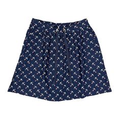 Add A Nautical Touch To Your Wardrobe With This Tommy Hilfiger Skirt. The Navy Blue & White Anchor Pattern And Pull-On Closure Make It Perfect For Both Casual And Party Occasions. This Lightweight Skirt Is Machine Washable And Features An Elastic Waistband For A Comfortable Fit. It Is A Women's Size Small And Makes A Great Addition To Any Wardrobe. The Skirt Is Not Only Stylish But Also Practical, As It Can Be Worn In Any Season. The American Theme Of The Skirt Adds A Touch Of Patriotism To Your Outfit. This Skirt Is Perfect For Those Who Want To Add A Touch Of Class To Their Wardrobe Without Sacrificing Comfort. Waist Measurement Approx. 29" Length From Waist To Hem - Approx. 19" Smoke And Tommy Hilfiger Mini Skirt For Spring, Tommy Hilfiger Spring Mini Skirt, Blue Casual Swim Skirt With Relaxed Fit, Blue Casual Relaxed Fit Swim Skirt, Casual Blue Relaxed Fit Swim Skirt, Casual Blue Flowy Swim Skirt, Navy Cotton Summer Skirt, Casual Navy Lined Skort, Casual Navy Stretch Skirt