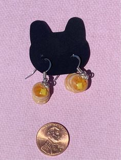 Since these figurines are handmade please do handle with care! 🙂 WARNING: May be a choking hazard to small children or animals. Please keep out of reach of small children or animals. Quirky Handmade Yellow Earrings, Quirky Yellow Jewelry Gift, Quirky Yellow Jewelry For Gift, Handle With Care, Last Minute Gifts, Jewelry Earrings Dangle, Please Do, Etsy Earrings, Dangle Drop Earrings