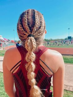 #braids #hair #runner #track Race Day Hair Styles, Race Day Hairstyles Running, Track Braids, Running Hairstyles For Long Hair, Runner Hairstyles, Running Hair, Country Hairstyles