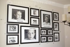 a family photo frame with six pictures and the word family written in white on it