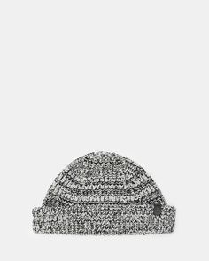 Knitted with a two-tone marl yarn, the Clay Beanie has a textured look to it. The shape is classic with a turned-up cuff. It's a cozy staple.  Beanie hat Soft handfeel Two-tone marl Turned-back cuff Leather patch Mens Beanie, Going Out Outfits, Sweaters And Jeans, Leather Patches, Beanie Hat, All Saints, Beanie Hats, New Color, Chalk