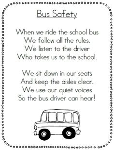 a bus safety poster with the words, we ride the school bus and it's driver