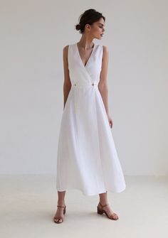 Linen Maxi Dress RIVIERA, Long Sleeveless Dress, White Linen Wrap Dress, Wrap Dress, Linen Dress , Summer Dress, Natural Linen Dress - Etsy Austria Linen Belted Dress, Elegant Linen Dress, Summer Dress 2024, Linen Dresses Summer Chic, Linen Fashion Women, Wrap Up Dress, Summer Cotton Dresses, Linen Summer Dresses, Linen Dresses Elegant