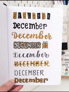 December Header, Aesthetic Titles, December Bullet Journal