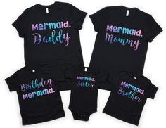 Family mermaid birthday shirts, mermaid birthday, mermaid birthday outfit, mermaid shirt, birthday mermaid, girl birthday shirt, custom tee by JADEandPAIIGE on Etsy Mermaid Birthday Outfit, Birthday Mermaid, Mermaid Shirt, Body Suit With Shorts, Custom Tee, Birthday Girl Shirt, Kids Graphic Tees, Mermaid Birthday, Custom Tees