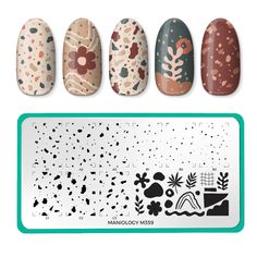 Terrazzo (M359) - Nail Stamping Plate – Maniology Terrazzo Nail, Terrazzo Nails, Textured Nail Art, Terrazzo Design, Nail Art Stamping Plates, Dip Nails, Nails Diy, Nail Stamping Plates, Nail Art Kit