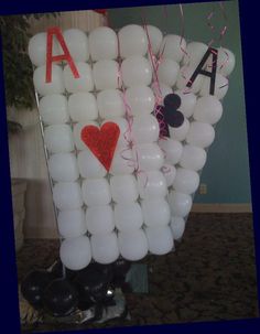 balloon art made to look like the letter a