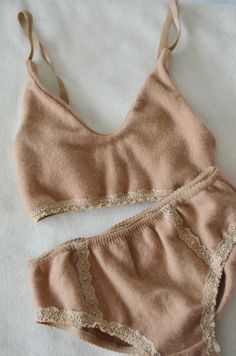 cashmere bra Cute Bras Sets, Warm Lingerie, Varna Bulgaria, Chic Clothing Style, Upcycled Fabric, Ballet Clothes, Cowgirl Outfits, How To Make Clothes, Clothes Crafts