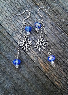 Snowflake Earrings Christmas Charm Earrings Xmas Winter | Etsy Winter Party Dangle Jewelry, Winter Festive Dangle Earrings, Holiday Winter Drop Earrings, Winter Gift Drop Earrings, Winter Holiday Drop Earrings, Christmas Gift Dangle Crystal Earrings, Christmas Gift Crystal Dangle Earrings, Christmas Festive Snowflake Jewelry, Blue Earrings For Christmas Gift