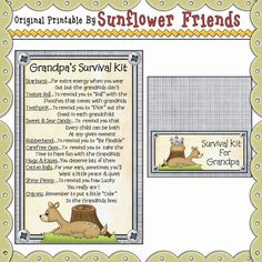 an image of a sunflower friends survival kit with instructions for the animals to use