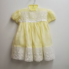 Yellow A-line Vintage Dress For Spring, Yellow A-line Vintage Dress For Summer, Sheer Yellow Dress, Vintage Yellow Short Sleeve Dress, Retro Yellow Cotton Dress, Baby Girl Yellow Dress, Classic Wedding Flowers, Girls Pink Dress, Yellow Satin